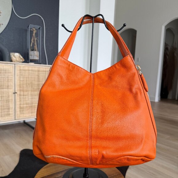 HARD TO FIND Givenchy Tinan Orange Leather Tote - Picture 2 of 11